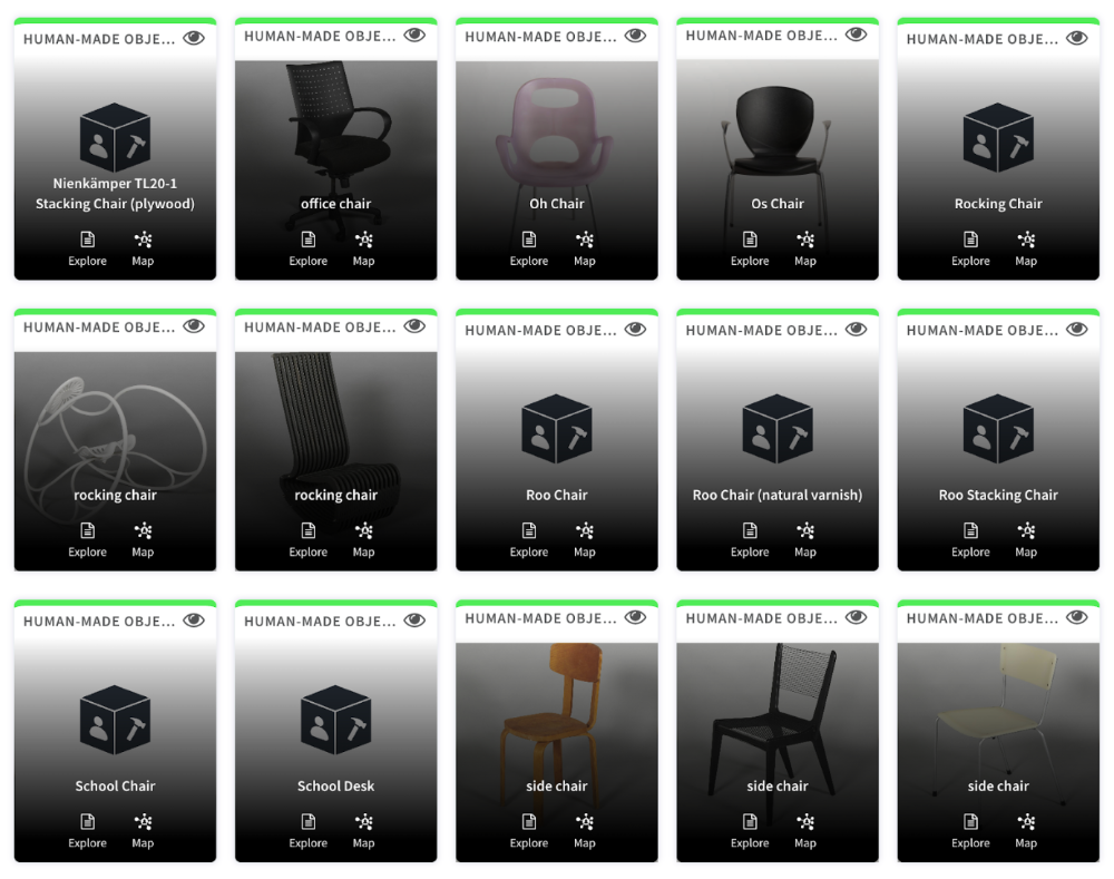 Chairs from the newly published xDX collection, which reconstitutes the defunct Design Exchange collection to document the unique history of design in Canada